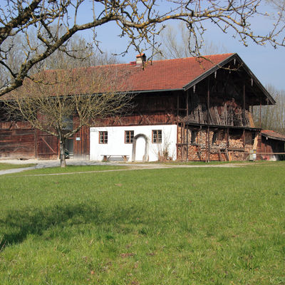 Der Stadel Bergham aus Griesstätt war Teil eines Dreiseithofes. <br> © Bezirk Oberbayern, Archiv BHM Amerang
